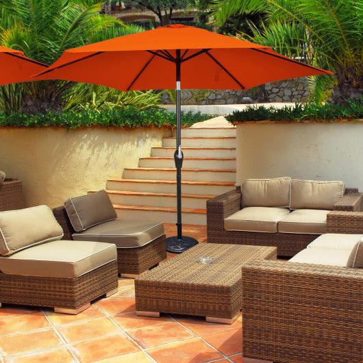 10 Feet Outdoor Patio Umbrella with Tilt Adjustment and Crank-Orange at Set Shop and Smile