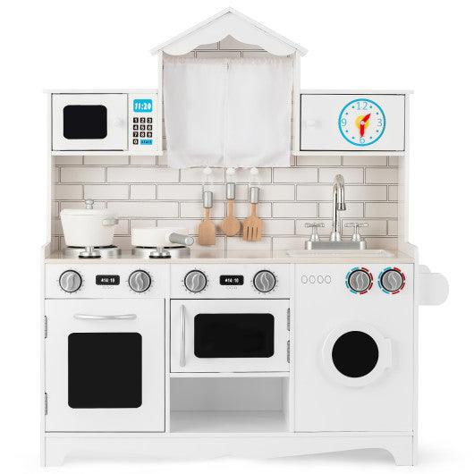 Wooden Kids Kitchen with Washing Machine at Set Shop and Smile