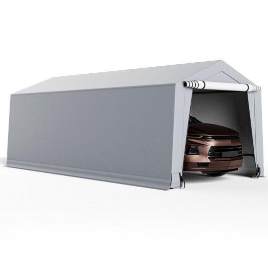 10 x 16/10 x 20 Feet Outdoor Heavy-Duty Carport with 2 Doors-10 x 20 ft at Set Shop and Smile