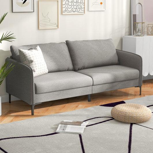 Modern 76 Inch Loveseat Sofa Couch for Apartment Dorm with Metal Legs-Gray at Set Shop and Smile