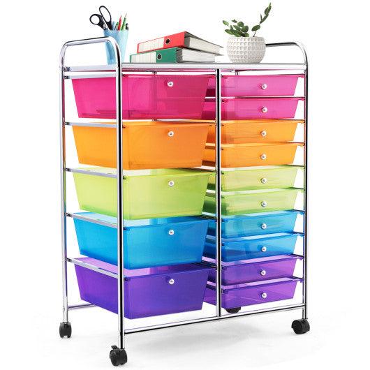 15 Drawers Rolling Storage Cart Organizer at Set Shop and Smile