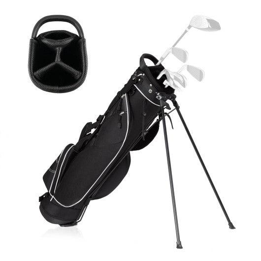 Golf Stand Cart Bag with 4 Way Divider Carry Organizer Pockets-Black at Set Shop and Smile