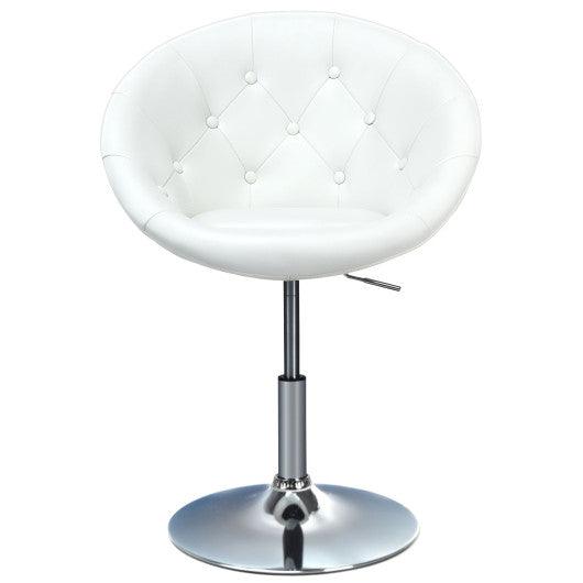 1 Piece Adjustable Modern Swivel Round Tufted-White at Set Shop and Smile