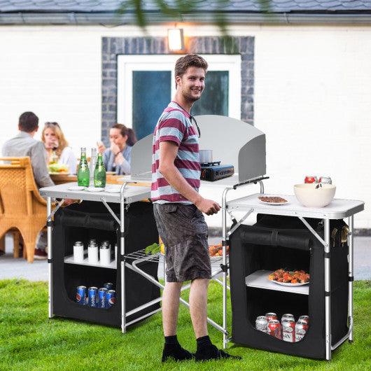 Folding Camping Table with Storage Organizer at Set Shop and Smile