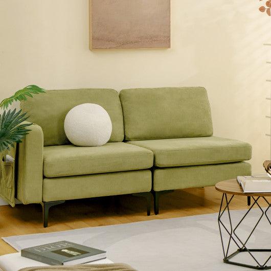 Modular L-shaped Sectional Sofa with Reversible Chaise and 2 USB Ports-Green at Set Shop and Smile