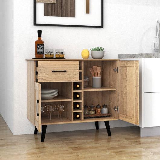 2-Door Buffet Sideboard with 6-Bottle Wine Rack Drawer at Set Shop and Smile