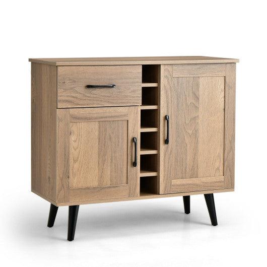 2-Door Buffet Sideboard with 6-Bottle Wine Rack Drawer at Set Shop and Smile