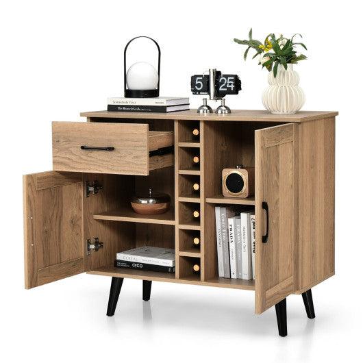 2-Door Buffet Sideboard with 6-Bottle Wine Rack Drawer at Set Shop and Smile