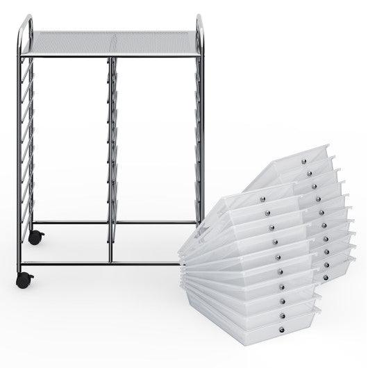 20 Drawers Storage Rolling Cart Studio Organizer-Clear at Set Shop and Smile