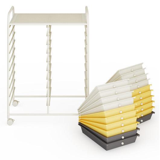 20 Drawers Storage Rolling Cart Studio Organizer-Yellow at Set Shop and Smile