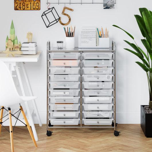 20 Drawers Storage Rolling Cart Studio Organizer-Clear at Set Shop and Smile