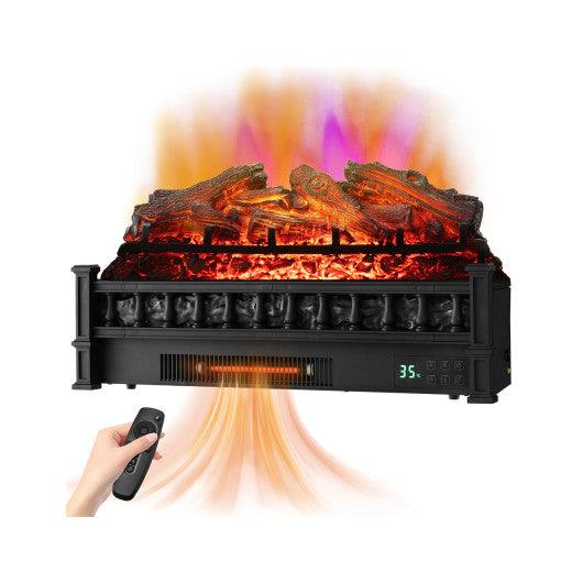 26 Inch Electric Fireplace Heater with Remote Control and Realistic Lemonwood Ember Bed-Black at Set Shop and Smile