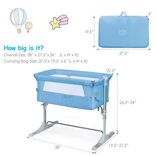 Travel Portable Baby Bed Side Sleeper Bassinet Crib with Carrying Bag-Blue at Set Shop and Smile