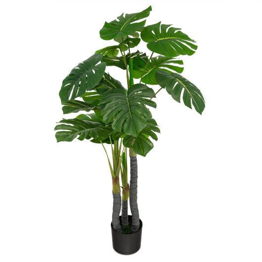 4 Feet Artificial Tree Artificial Monstera Palm Tree Fake Plant at Set Shop and Smile