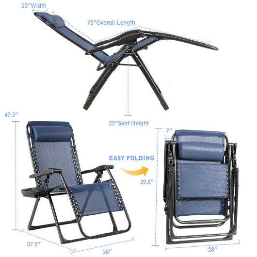 Oversize Lounge Chair with Cup Holder of Heavy Duty for outdoor-Navy at Set Shop and Smile