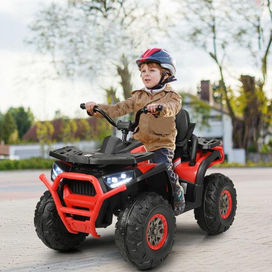 12 V Kids Electric 4-Wheeler ATV Quad with MP3 and LED Lights-Red at Set Shop and Smile