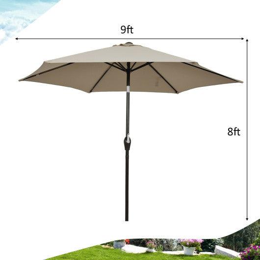 9' Half Round Patio Umbrella Sunshade without Weight Base at Set Shop and Smile