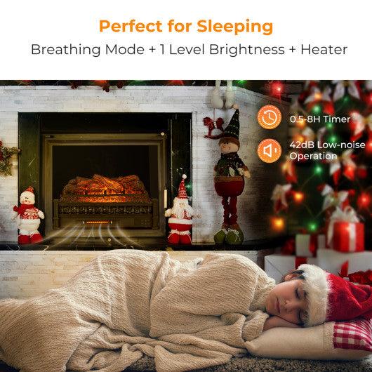 26 Inches Infrared Quartz Electric Fireplace with Realistic Pinewood Ember Bed at Set Shop and Smile