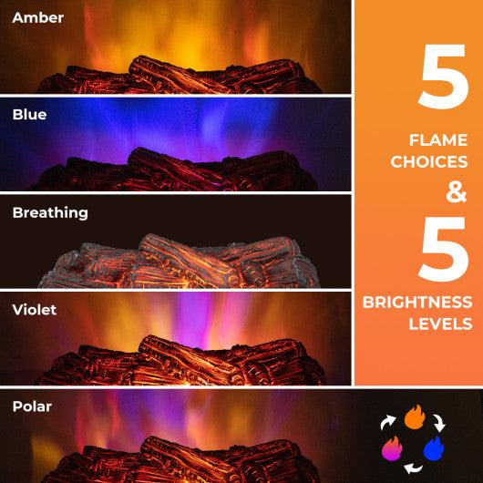 26 Inches Infrared Quartz Electric Fireplace with Realistic Pinewood Ember Bed at Set Shop and Smile