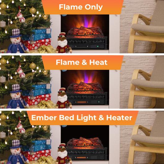 26 Inches Infrared Quartz Electric Fireplace with Realistic Pinewood Ember Bed at Set Shop and Smile