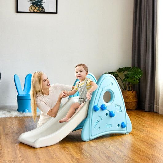 Freestanding Baby Slide Indoor First Play Climber Slide Set for Boys Girls -Blue at Set Shop and Smile