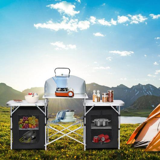 Folding Camping Table with Storage Organizer at Set Shop and Smile