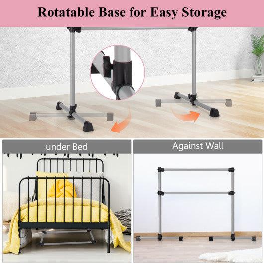 4 Feet Double Ballet Barre Bar with Adjustable Height-Silver at Set Shop and Smile