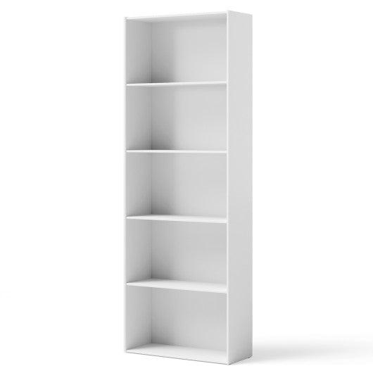 5-Shelf Storage Bookcase Modern Multi-Functional Display Cabinet-White at Set Shop and Smile