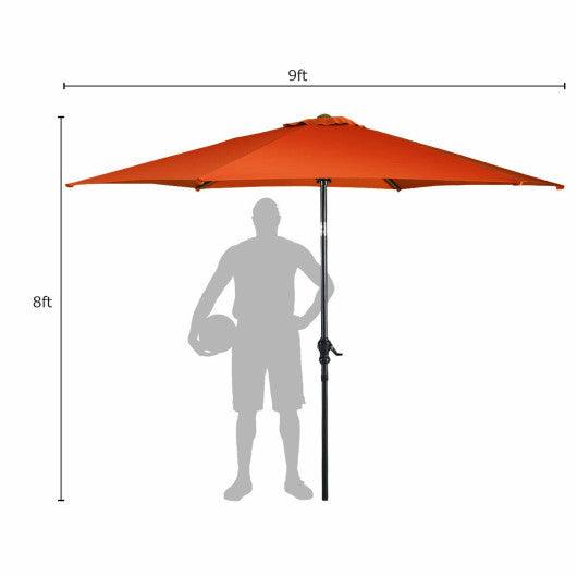 10ft 3 Tier Patio Umbrella Aluminum Sunshade Shelter Double Vented without Base-Burgundy at Set Shop and Smile