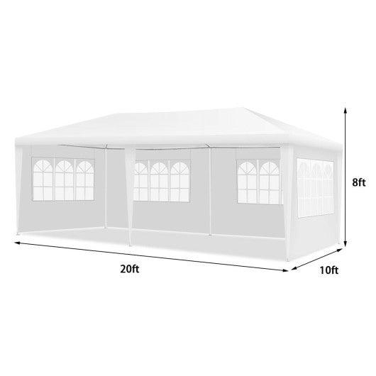 10 x 20 Feet Outdoor Party Wedding Canopy Tent with Removable Walls and Carry Bag at Set Shop and Smile