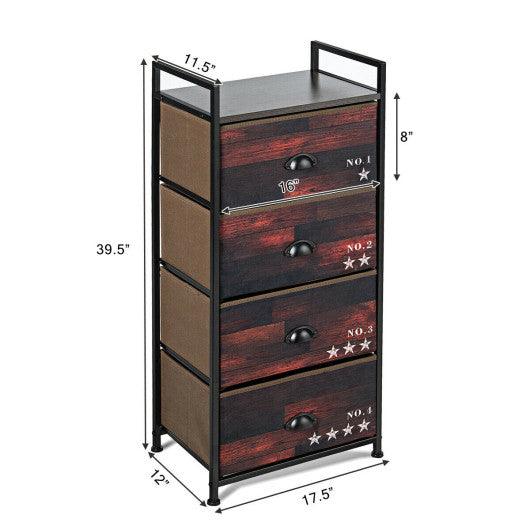 Industrial 4 Fabric Drawers Storage Dresser with Fabric Drawers and Steel Frame at Set Shop and Smile