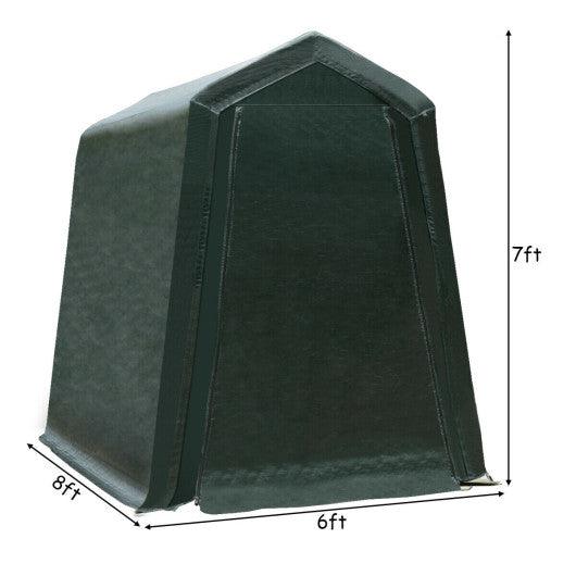 Outdoor Carport Shed with Sidewalls and Waterproof Ripstop Cover-6 x 8 ft at Set Shop and Smile