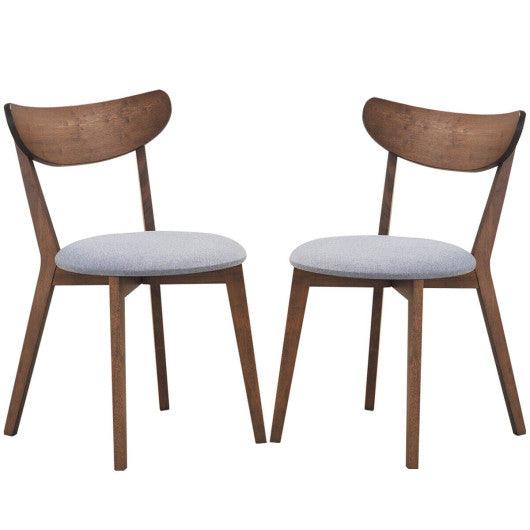 Set of 2 Dining Chairs Upholstered Curved Back Side at Set Shop and Smile