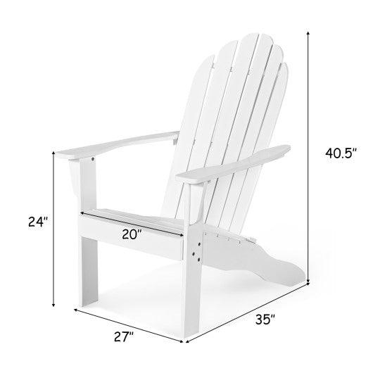 Acacia Wood Outdoor Adirondack Chair with Ergonomic Design-White at Set Shop and Smile