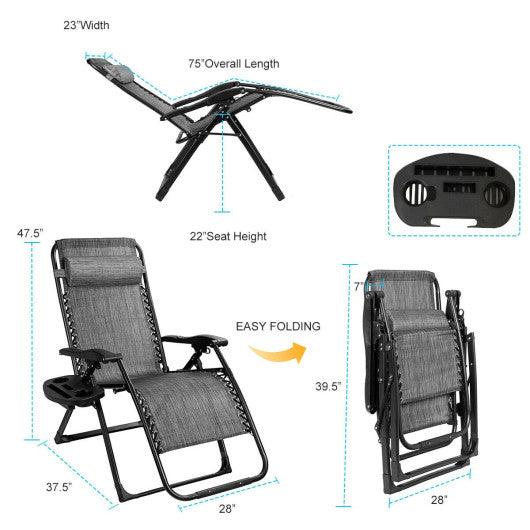 Oversize Lounge Chair with Cup Holder of Heavy Duty for outdoor-Gray at Set Shop and Smile