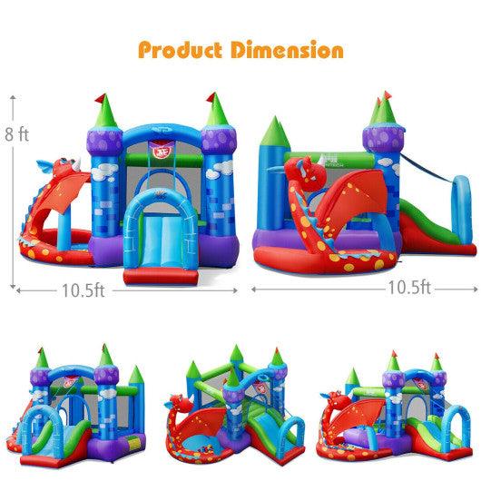 Kids Inflatable Bounce House Dragon Jumping Slide Bouncer Castle at Set Shop and Smile