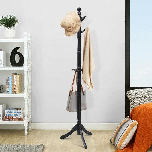 Entryway Height Adjustable Coat Stand with 9 Hooks-Black at Set Shop and Smile