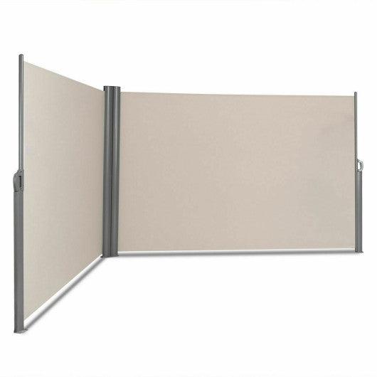 237 x 71 Inch Patio Retractable Double Folding Side Awning Screen Divider at Set Shop and Smile