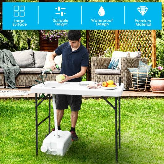 Folding Cleaning Sink Faucet Cutting Camping Table with Sprayer at Set Shop and Smile