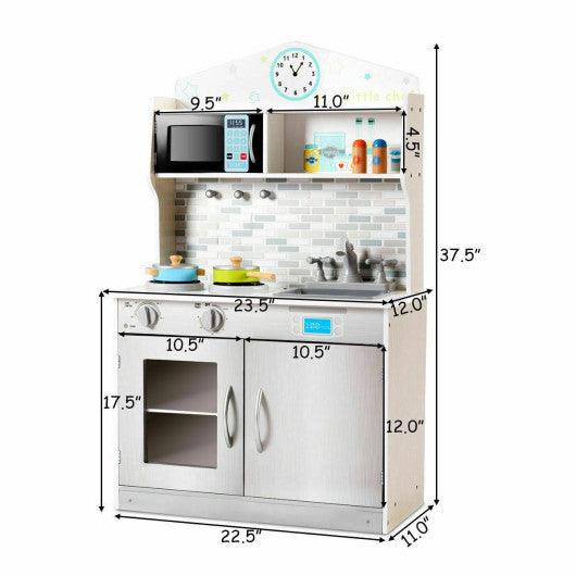 Kids Wooden Pretend Cooking Playset Cookware Kitchen-Beige at Set Shop and Smile