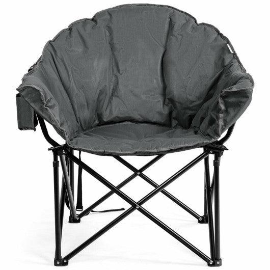 Folding Camping Moon Padded Chair with Carrying Bag-Gray at Set Shop and Smile