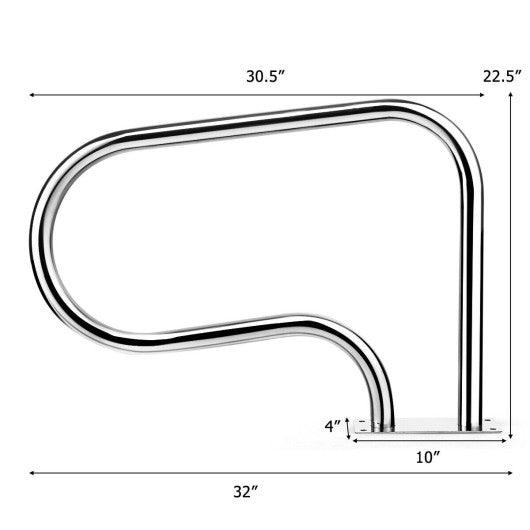Stainless Steel Swimming Pool Hand Rail with Base Plate at Set Shop and Smile