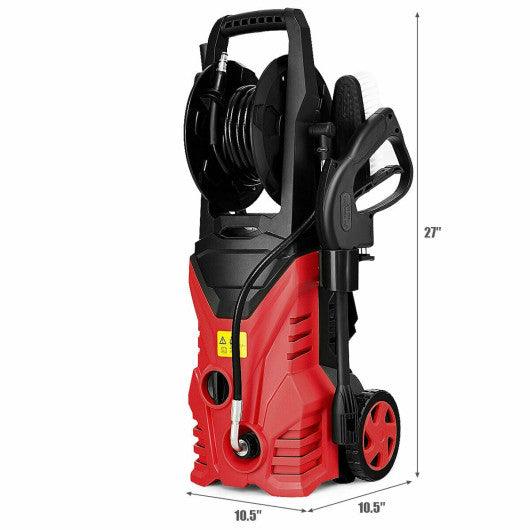 1800W 2030PSI Electric Pressure Washer Cleaner with Hose Reel-Red at Set Shop and Smile