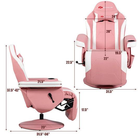 Ergonomic High Back Massage Gaming Chair with Pillow-Pink at Set Shop and Smile