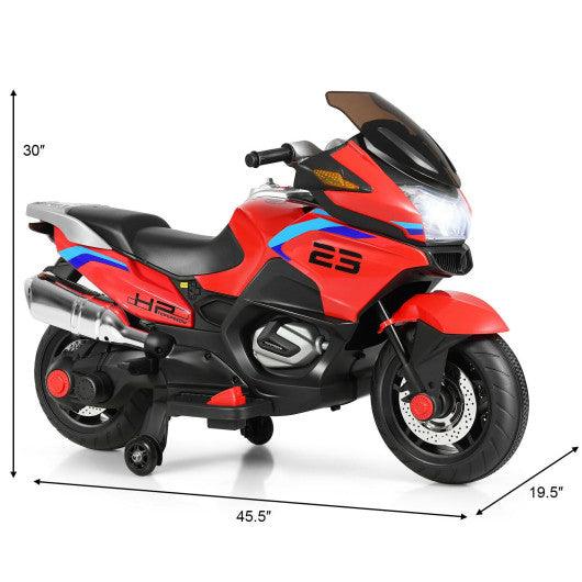 12V Kids Ride On Motorcycle Electric Motor Bike-Red at Set Shop and Smile
