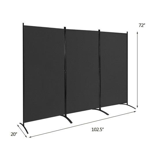 3-Panel Room Divider Folding Privacy Partition Screen for Office Room-Black at Set Shop and Smile
