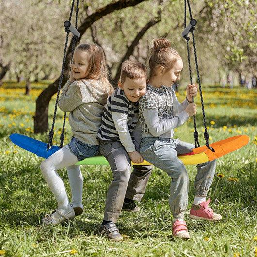 Saucer Tree Swing Surf Kids Outdoor Adjustable Oval Platform Set with Handle-Color at Set Shop and Smile
