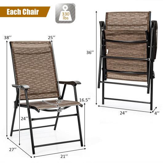 2 Pieces Outdoor Patio Folding Chair with Armrest for Camping Garden at Set Shop and Smile