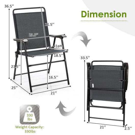 4 Pieces Portable Outdoor Folding Chair with Armrest at Set Shop and Smile