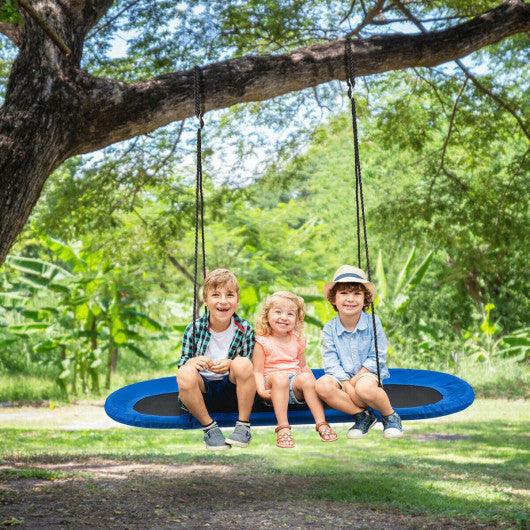 60 Inch Saucer Surf Outdoor Adjustable Swing Set-Blue+Black at Set Shop and Smile